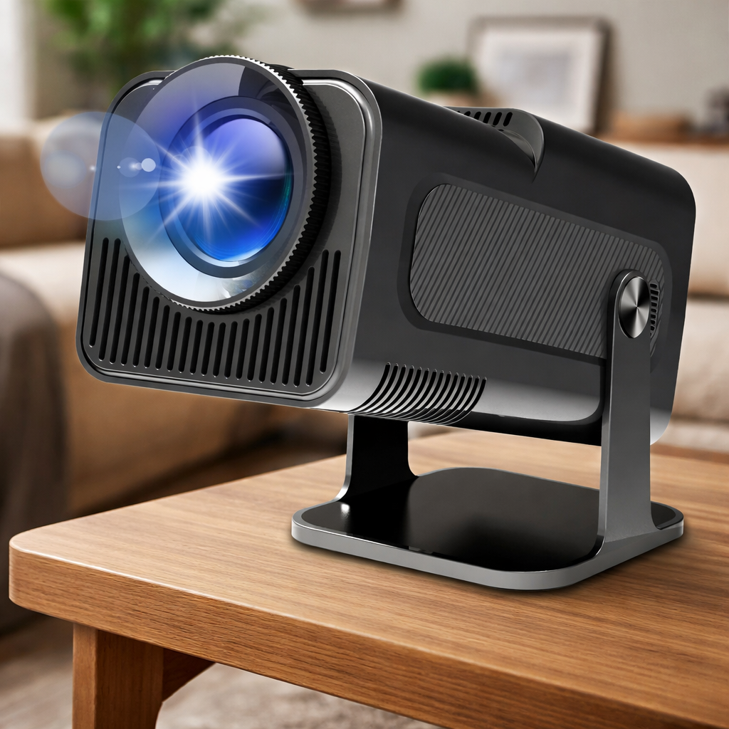 HY320 Mini Projector Black – Portable Home Theater LED Projector with HD Display & Smartphone Support