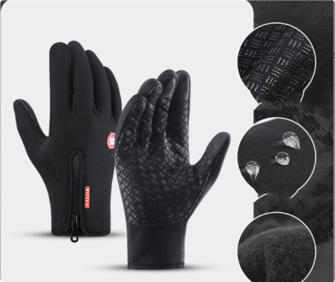 Winter Touchscreen Motorcycle Gloves – Waterproof Fleece Riding Sports Gloves